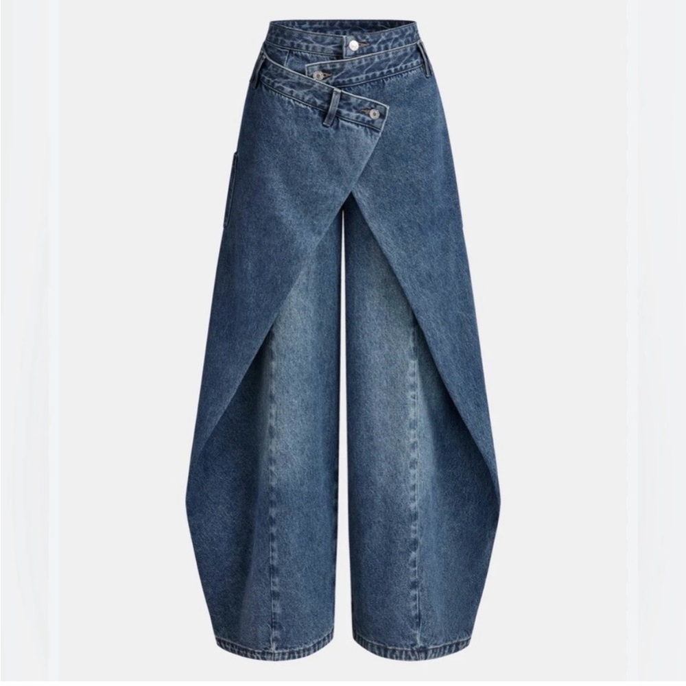Commense Cross Wrap Barrel Jeans